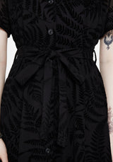 Lunafern Fern Printed Belted Midi Shirt Dress