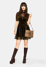 Physis Kunst- Suede Farn Bestickt Schulter Tasche