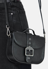 Rosamoth Schnalle Crossbody Satchel Tasche - Schwarz