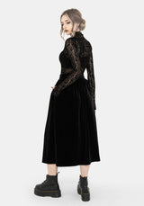 Nova Velour Frog Closure Midi Skirt