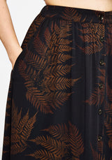 Ruin Fern Printed Midaxi Skirt - Brown