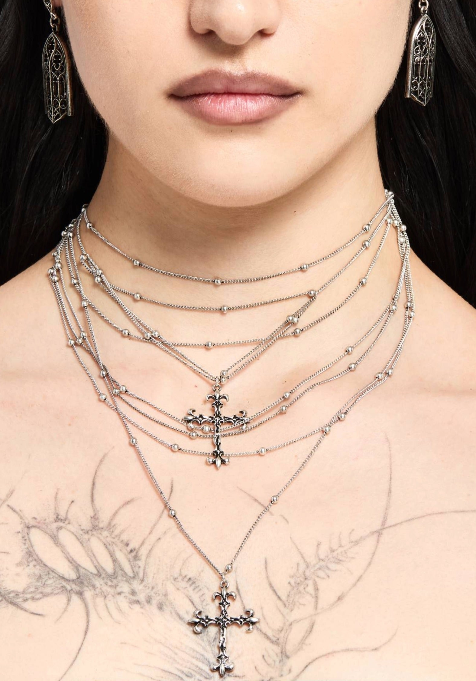 アクセサリー Cyrusherxf590 Chryx Layered Cross Necklace – Disturbia