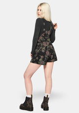 Poison Eden Print Denim Dungaree Short EU 34