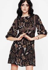 Luthien Shoulder Button Detail Mini Smock Dress