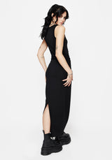 Fright Cotton Pentagram Embroidered Maxi Dress