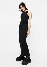 Fright Cotton Pentagram Embroidered Maxi Dress