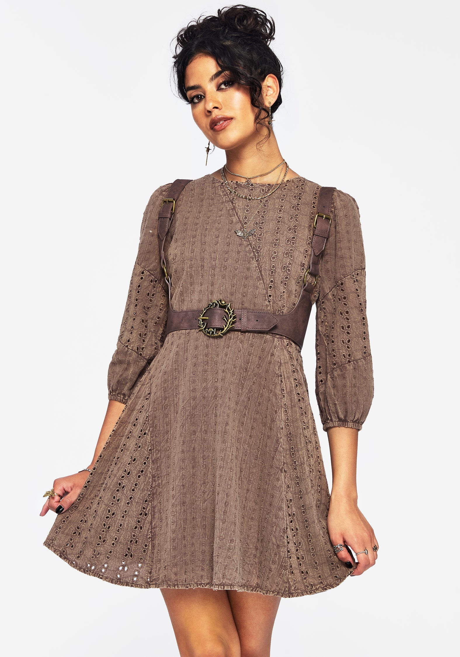 Summerisle Cotton Broderie Detail Mini Smock Dress – Disturbia