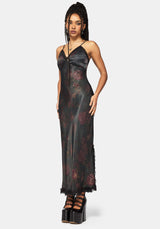 Everbloom Floral Satin Lace Cami Midaxi Dress