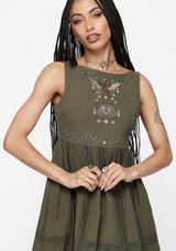 Siora Folklore Embroidered Lace Mini Dress