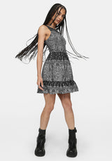 Zelira Paisley Shirred Mini Dress