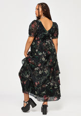 Anara Fruit Print Tiered Gown