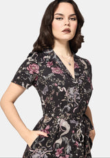 Merunicorn Enchanted Forest Print Midi Shirt Dress