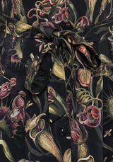 Dionaea Fliegenfalle Print Durchgeknöpft Midi Hemdkleid