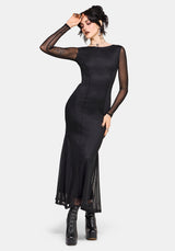 Ebonine Rückenfrei Maxi Kleid