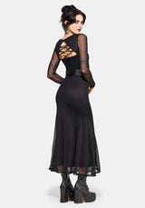 Ebonine Rückenfrei Maxi Kleid