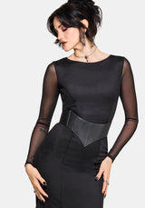 Ebonine Rückenfrei Maxi Kleid