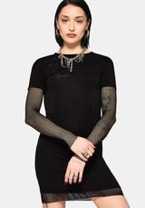 Shae Fishnet Long Sleeve Mini Dress