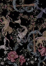 Merunicorn Enchanted Forest Print Midi Shirt Dress