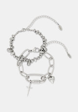 Hurnix Dagger Heart Stainless Steel Bracelet