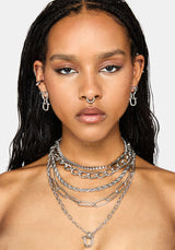 Ruzar Stainless Steel Layered Chain Necklace