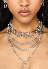 Ruzar Stainless Steel Layered Chain Necklace