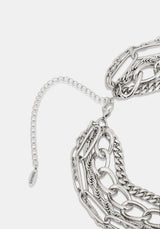 Ruzar Stainless Steel Layered Chain Necklace