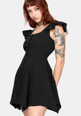 Elindra Ruffle Neck Button Up Playsuit