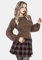 Covet Cotton-Blend Witches Knot Cable Knit Jumper