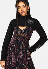 Griffinfly Embroidered Extreme Crop Knit Jumper
