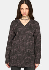 Diabolical V Neck Knit Jumper