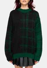Checkmate Check Fluffy Knit Jumper