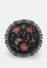 Angela Folk Embroidered Round Cushion