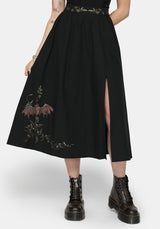 Orena Bat Embroidered Midaxi Skirt