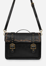 Rosamoth Schnalle Vine Bestickt Schulranzen Tasche Schwarz