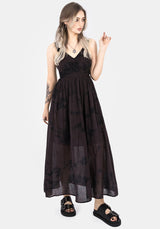 Burnout Tie Die Cotton Midaxi Dress