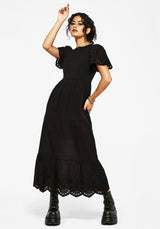 Synthweb Cotton Broderie Hem Midaxi Dress