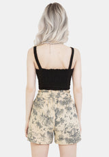 Maypole Cotton Print Paperbag Shorts