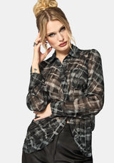 Rhoswen Snake Check Cross Over Long Sleeved Shirt EU 38
