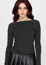Zuri Distressed Long Sleeve Top