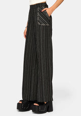 Tate Stripe Wide Leg Trousers