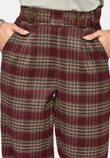 Cecily Buckle Balloon Trouser - Burgundy