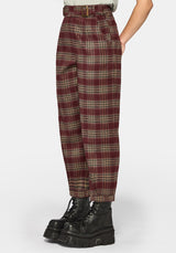 Cecily Buckle Balloon Trouser - Burgundy
