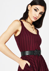 Mamba Debossed Belt With Snake Buckle - Black