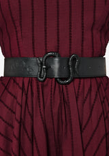 Mamba Debossed Belt With Snake Buckle - Black