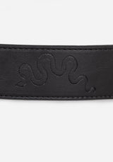 Mamba Debossed Belt With Snake Buckle - Black