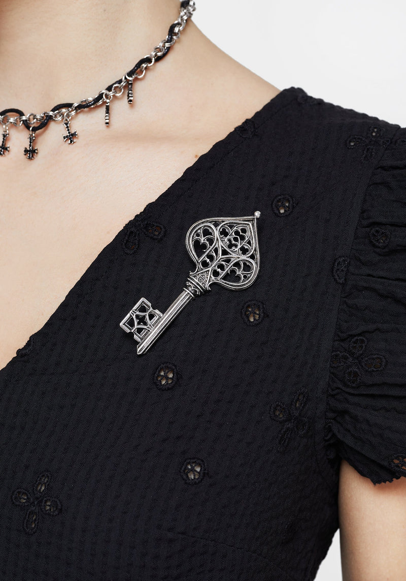 Gothic Cathedral Key Brooch
