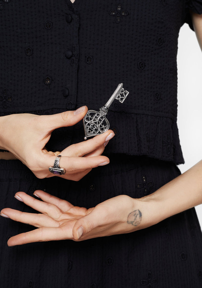 Gothic Cathedral Key Brooch