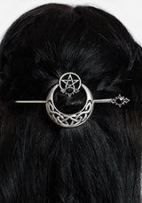 Druantia Pentagram Moon Hair Pin