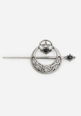 Druantia Pentagram Moon Hair Pin