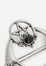 Druantia Pentagram Moon Hair Pin